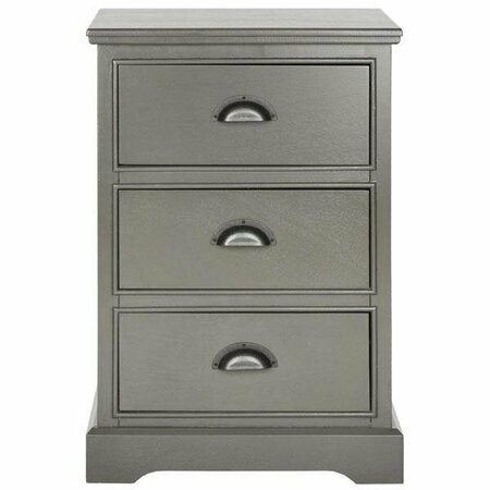 SAFAVIEH Griffin 3 Drawer Side Table- Grey - 26.75 x 13.75 x 17.75 in. AMH5717A